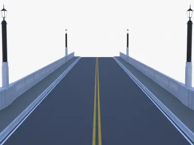 Road bridge PBR 3D model