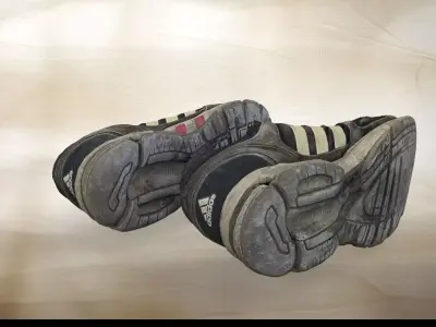 A pair of used sport shoe 019 Low-poly 3D model