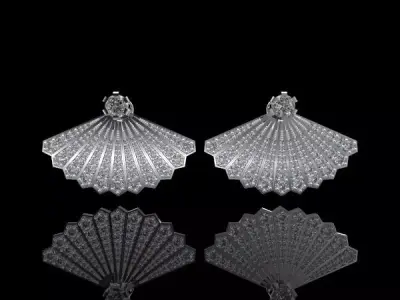 EARRIGNS ALLURE FANS JEWEL 3D print model