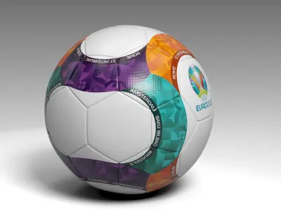 Ball Euro 2020 PBR Low-poly 3D model