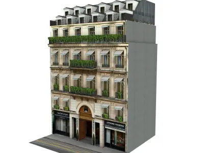 Background house 32 Low-poly 3D model