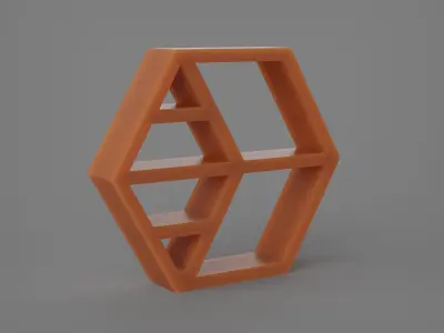 Hexagonal Wall Shelf 3D print model