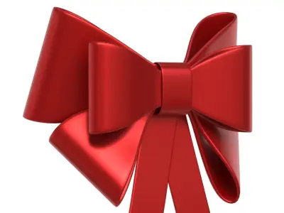 Christmas Bow Ribbon 02 3D model
