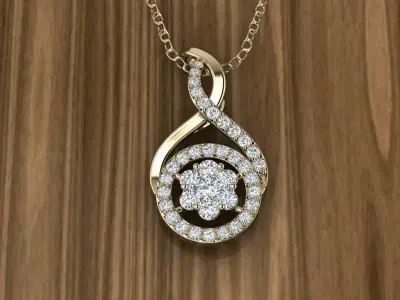Jewelry Diamond Pendant 3D print model