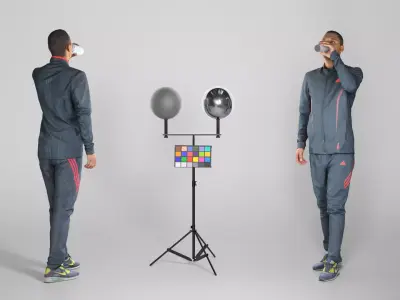 Man in sportswear drinking water 213 Low-poly 3D model