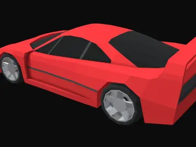 F40 Race Car Low Poly Low-poly 3D model