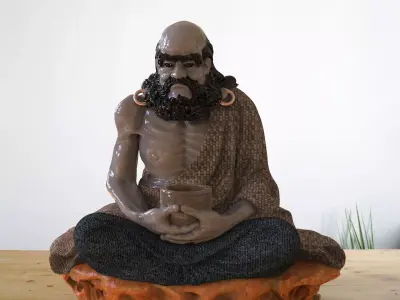 bodhidharma buddha on rock 3D model