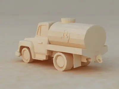 Low poy Origami car cartoon racing   toy car Truck construction 3D model