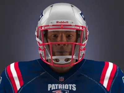 New England Patriots American Football Helmet 3D model
