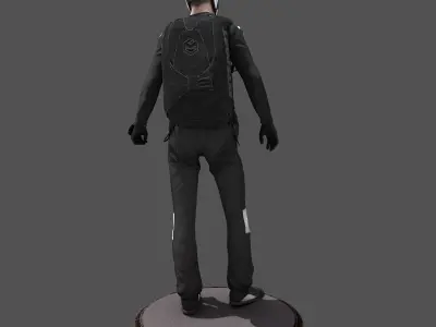Sky Diver Low-poly 3D model