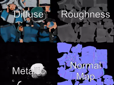 Blue Racing Jumpsuit model pack Low-poly 3D model