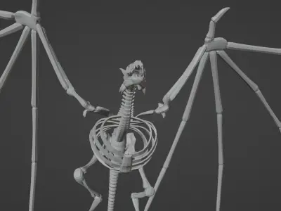 skeleton dragon blender Low-poly 3D model