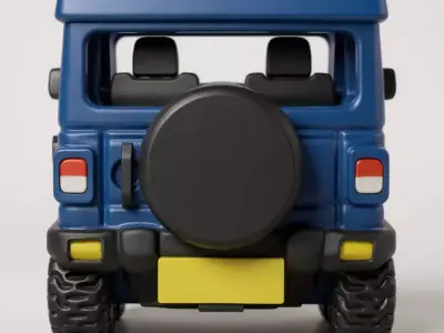 blue jeep wrangler 3D print model