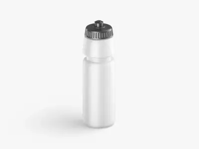 Plastic Sport Bottle - water botle with cap Low-poly 3D model