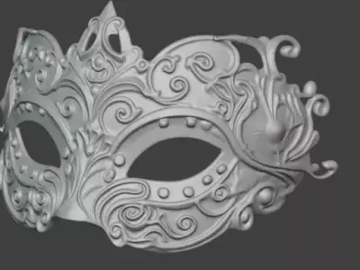 Elegant Ornamental Royal Masquerade Mask  3D print model