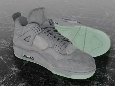 NIKE AIR JORDAN 4 RETRO KWAS Low-poly 3D model
