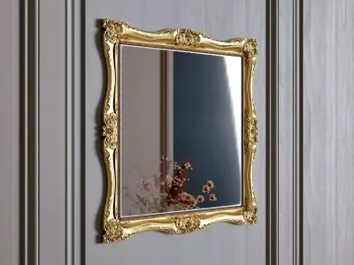 Baroque Gold Mirror 3D model