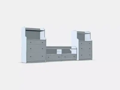HAUGA TV-storage combination 3 Low-poly 3D model