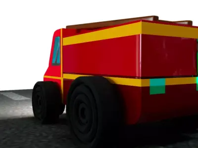 cute fire fighter 3D model