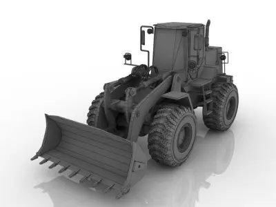 Excavator tractor bulldozer Technics loader special equipment 3D model