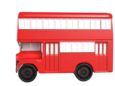 1960s Bus Figure Low-poly 3D model