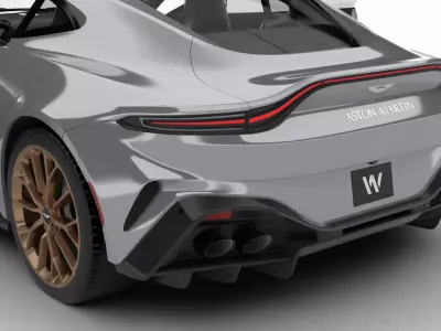 Aston Martin Vantage Aluminite Silver 2025 HQ 3d model 3D model