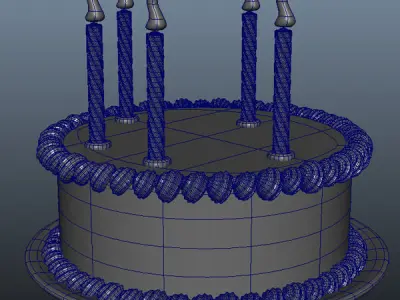 Birthday cake 02 3D model