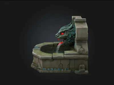 Dragon Fountain  Majestic Waters from a Mythical Guardian 3D model