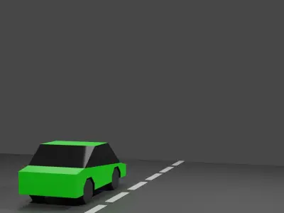Lowest Poly Car 5 Colors pack Low-poly 3D model