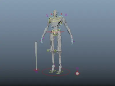 Sci-Fi Baseball Robot Character  Low-poly 3D model