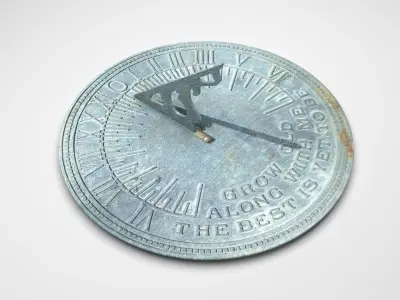Solid Brass Horizontal Sundial 3D model
