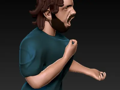 3D printable soccer football player goal for print model 3D print model