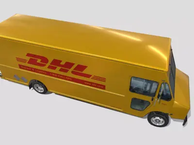 Morgan Olson Delivery Truck DHL Livery Low-poly 3D model