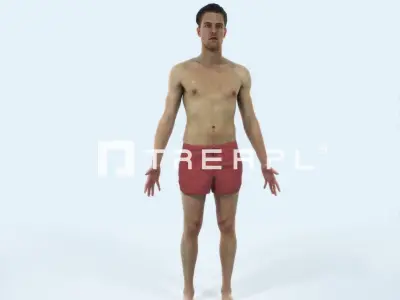 Virtue K Beach Animated Rigged Sports Man Low-poly 3D model
