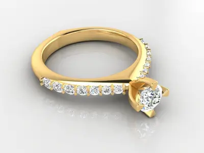 Ring M31 The luxury female ring with gem wedding 3D print model