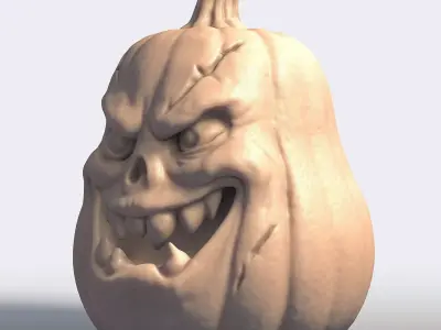 Monster Pumpkin Halloween Sculpture 3D print model