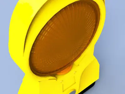 Construction Site Warning Lamp Free 3D model