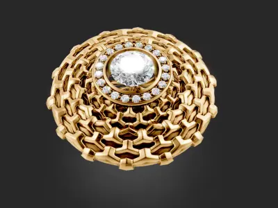 Weave Diamond Earrings 3D print model