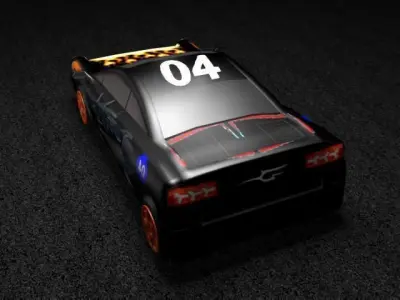 racing car Low-poly 3D model