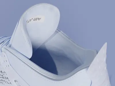 Jordan 4 Off White Blue  Low-poly 3D model