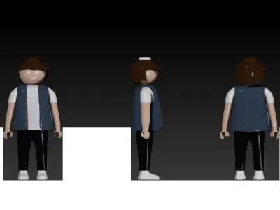 basic playmobil model with coat asset  Free 3D print model