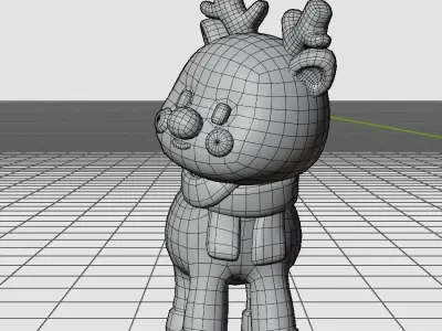 Reindeer  With Scarf Low-poly 3D model