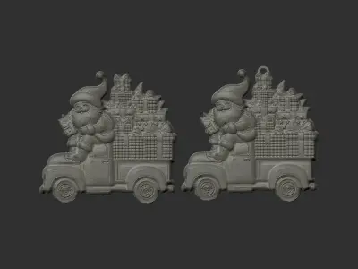 christmas sanda coming with gifts  3D print model