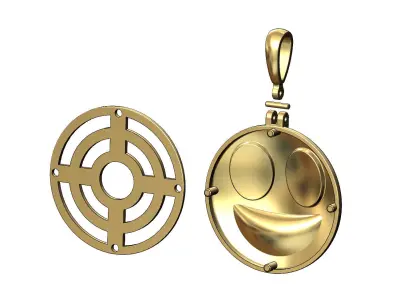 Money smile emoji pendant with bail 3D print model
