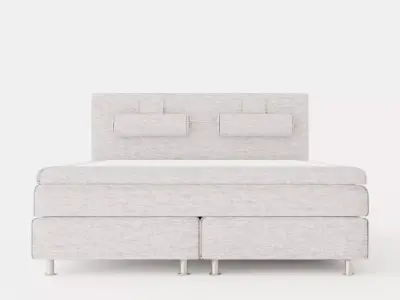 Layla Continental Bed 160 Light Gray Low-poly 3D model