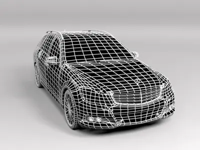 MERCEDES C CLASS ESTATE FACELIFT LOWPOLY Low-poly 3D model