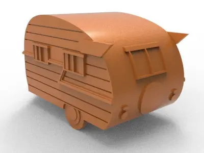 Camper Van Tow Ball Cover Cap Design 2 3D print model
