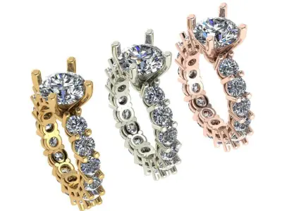 solitaire full eternity Diamond ring  3D print model