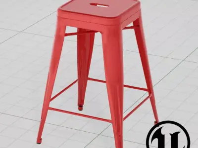 Tolix Barstool UE4 Low-poly 3D model