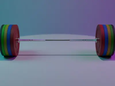 Olympic Barbell Low-poly 3D model